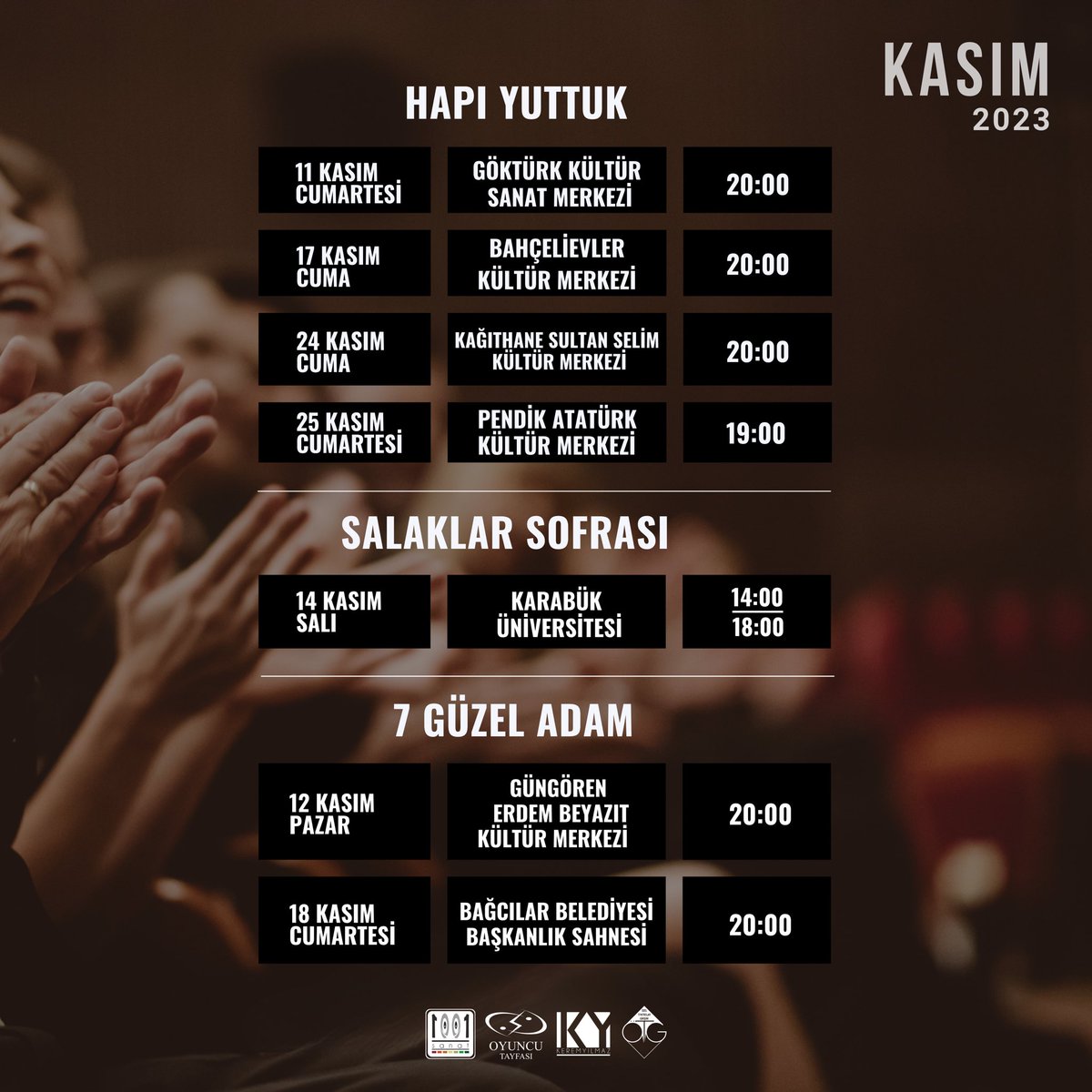 1001Sanat's tweet photo. Kasım ayı oyun takvimimiz sizlerle 🗞️ https://t.co/WKrDXOAGXm