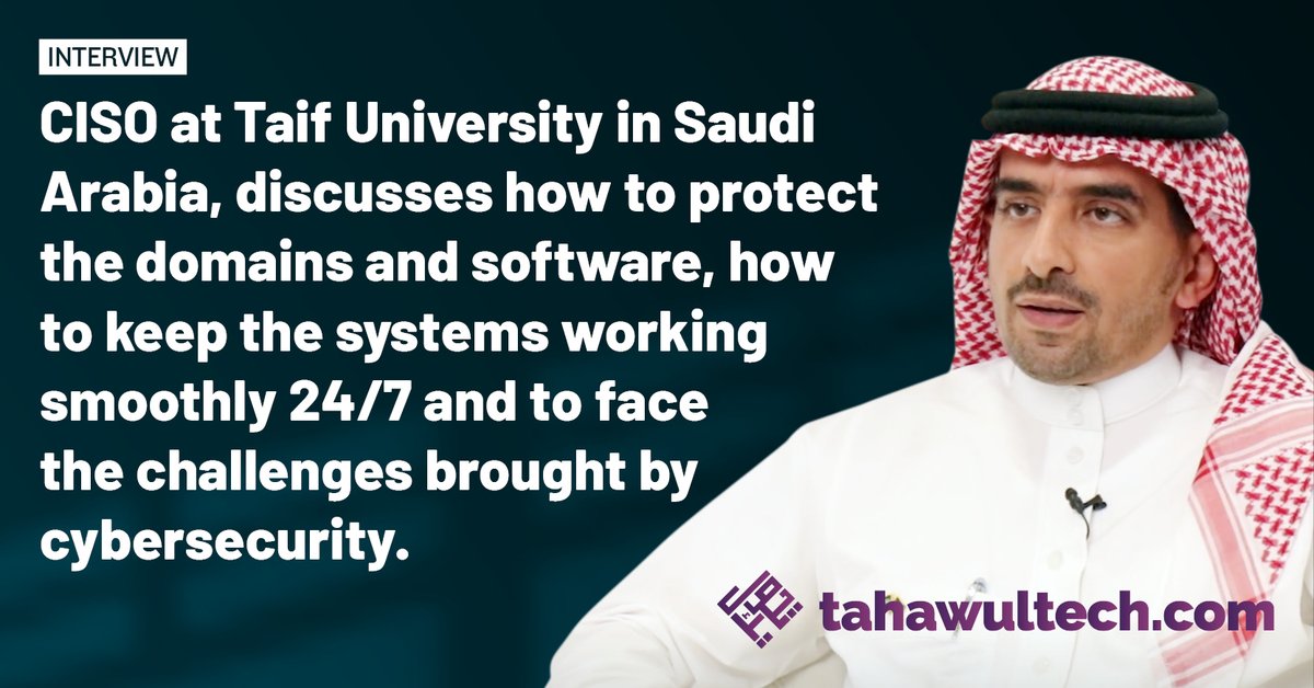 Dr. Muhammad Dahman Al-Shehri, CISO at Taif University in Saudi Arabia, shares his insight on how to approach the challenges in cybersecurity and turn them from a negative to a positive viewpoint. Watch Now: ow.ly/ihgE50Q2ZIB #Cybersecurity #DataPrivacy