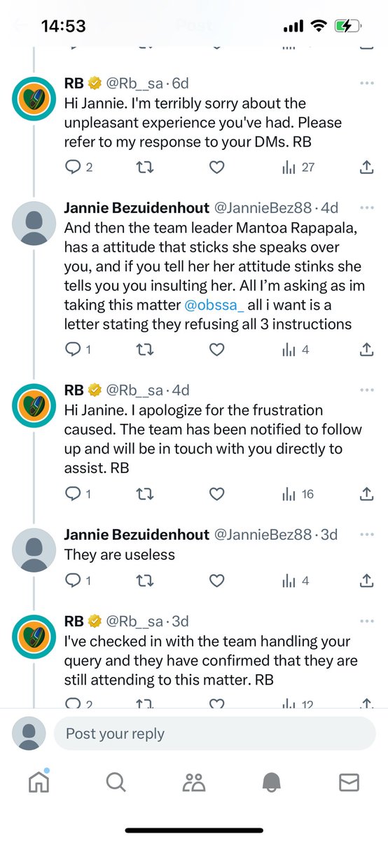 JannieBez88's tweet photo. @Rb__sa Does @FNBSA and @Rb__sa  now suffer from memory loss aswell??? 7 days not contact check in ur inbox you have my and my husbands number but FNB gives a dam!!!! https://t.co/jLjxBKn4HR