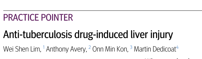 MHcsba's tweet photo. BMJ 2023: Hepatotoxicidad inducida por terapia anti-tuberculosis
https://t.co/hVxk2epnmQ
#MedEd #MedTwitter https://t.co/FH3jhwo6p9