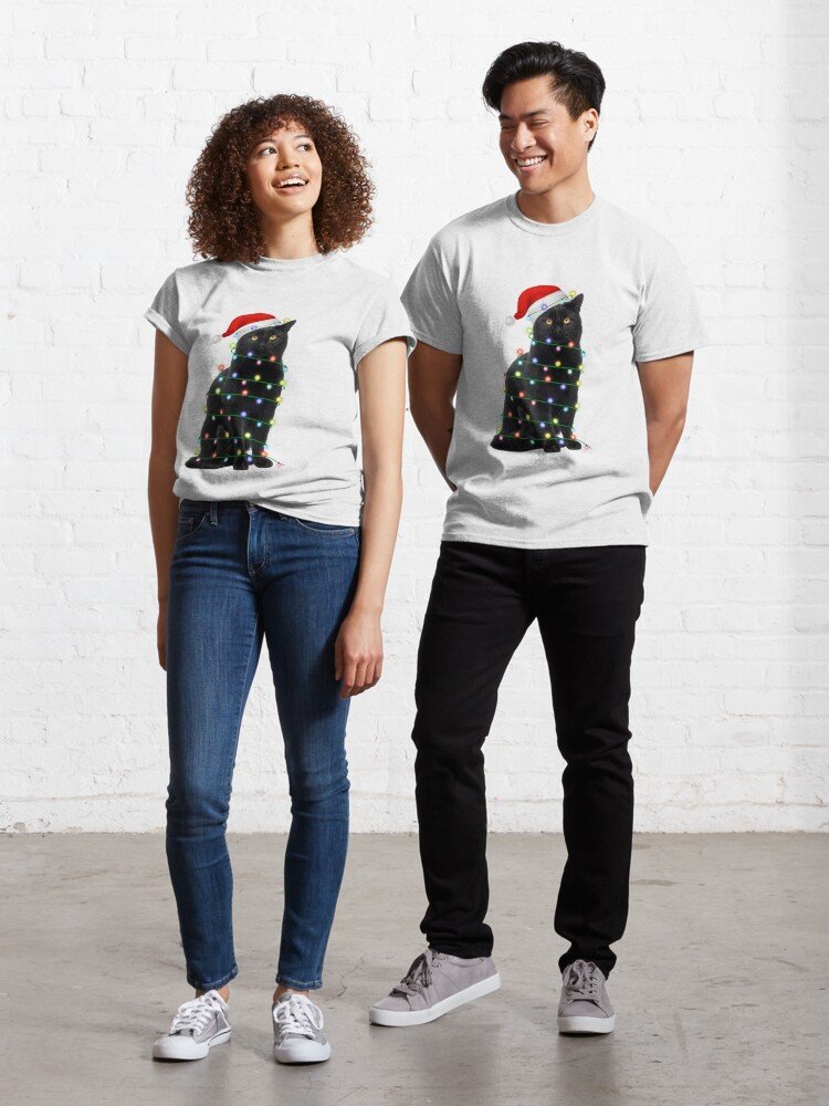 CozyNightsBed's tweet photo. The shirt is a great gift for Christmas.  It will bring a lot of luck in the new year!! 🤩🤩
#CatsOfTwitter #BlackCat #noel #Christmas #shirt #black https://t.co/JFgy4yXVzF
