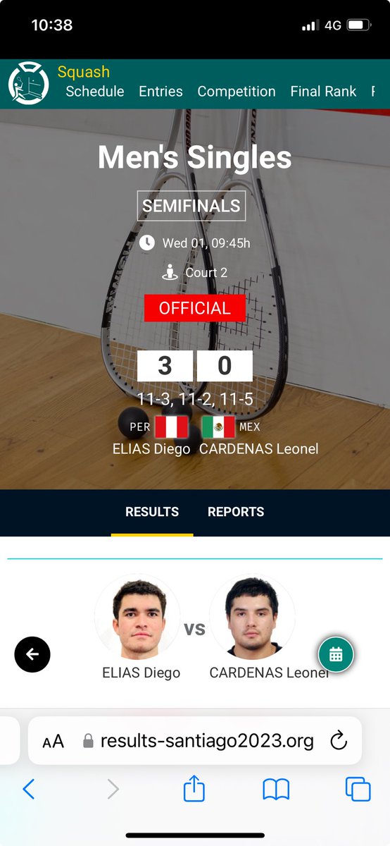 Vamos a pelear otra 🥇 en final de Squash !!!
Bien #DiegoElias