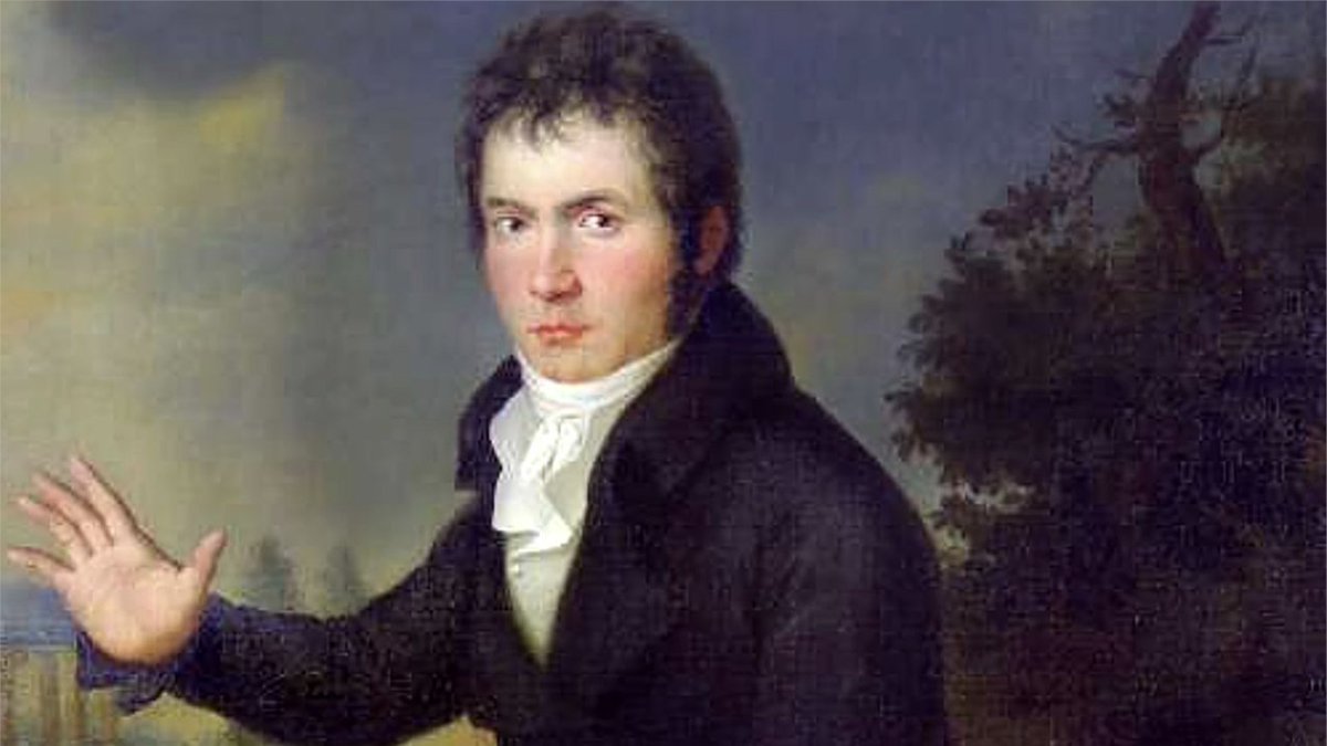 tonyprinciotti's tweet photo. Beethoven was meticulous about his daily coffee. He'd count out exactly 60 coffee beans  grind and place them in a filter atop a container and pour hot water over them. Without modern processing, those 60 beans yielded a potent brew.

He also suffered from chronic stomach pain. https://t.co/tykgDd4x5w