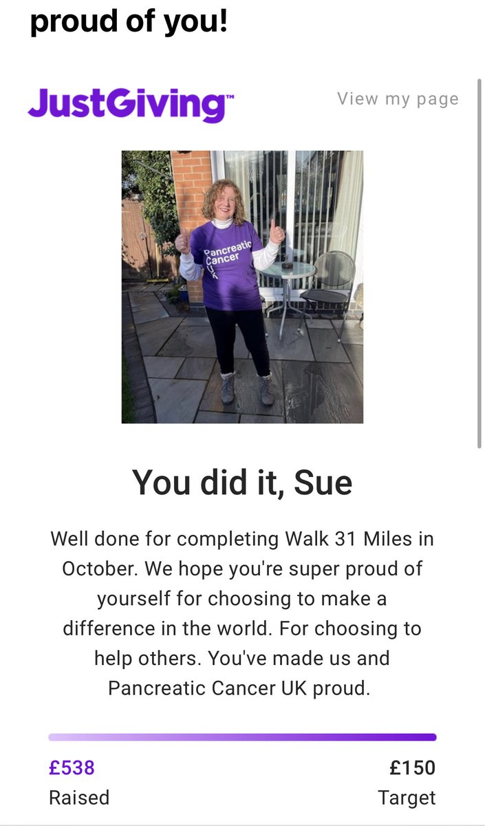 lovebeingagran's tweet photo. Ever step and every £ raised was in remembrance of my husband who lost his life to pancreatic cancer in February ⁦@PancreaticCanUK⁩ https://t.co/8NZ5nbHwCH