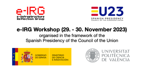 eirgeu's tweet photo. The #eIRG Workshop under Spanish EU Presidency will address the following topics:
- e-Infras for strengthening European unity
- Skills in the frame of e-Infras
- The diverse ecosystem of EOSC nodes

Infos about the programme, speakers and registration: https://t.co/LAi8Mkhxeo https://t.co/Lw6TFfrUqH