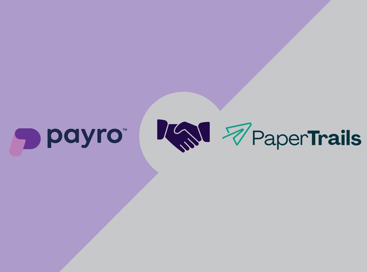 PayroFinance's tweet photo. Payro is excited to announce our partnership with PaperTrails. We look forward to bringing your clients Peace of Mind when it comes to payroll. https://t.co/SpavKEqxKG