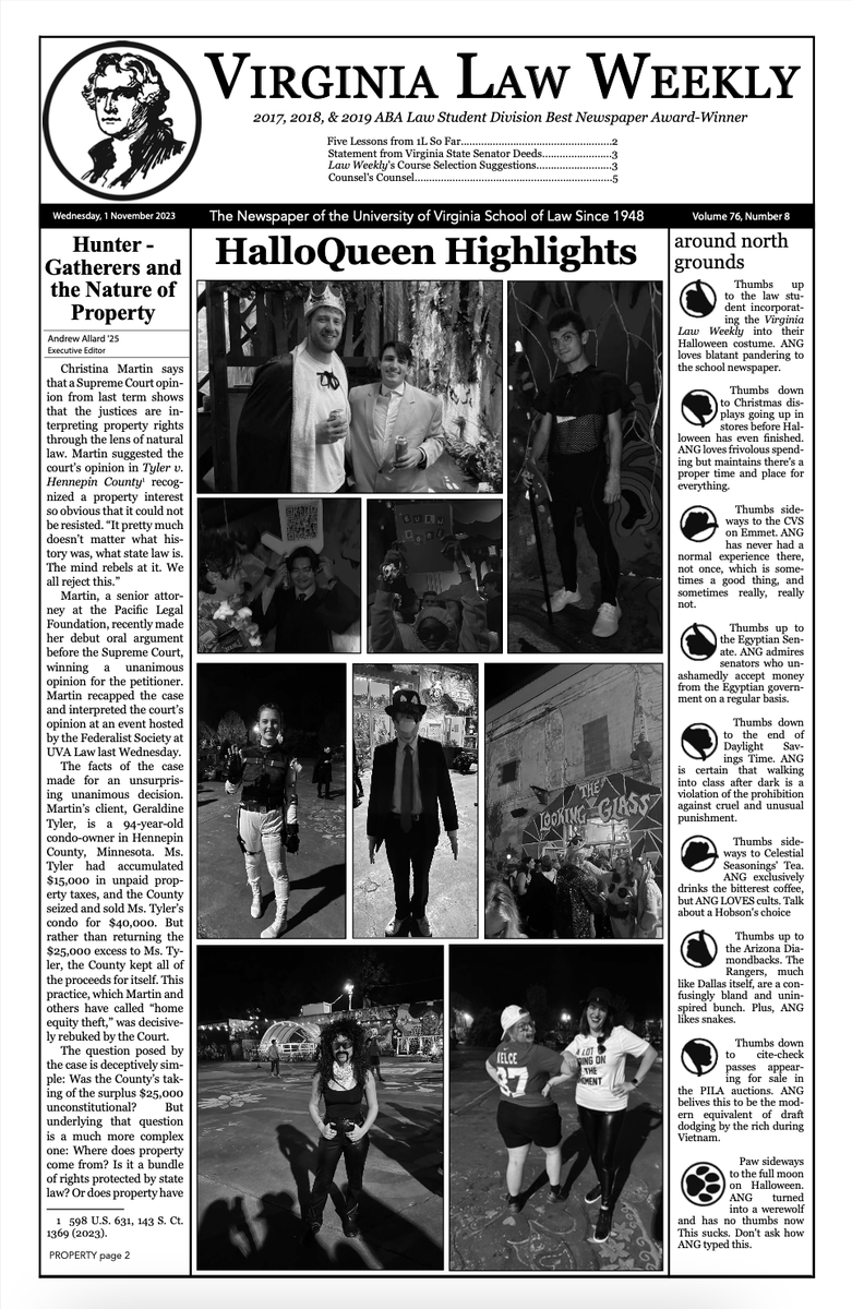 LawWeekly's tweet photo. Extra, extra! The latest edition of The Virginia Law Weekly is out now: https://t.co/JN8mzmzsfr https://t.co/MZGzvf1ztq