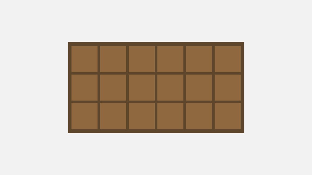 Chocolate Bar Theorem 🍫

Breaking a chocolate bar into N individual squares always takes N-1 steps regardless of the breaking protocol that is used.