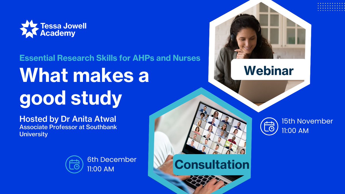 📆 A reminder to sign up for our upcoming webinar on the 15th Nov on 'What Makes a Good Study' 
🖥️➡️bit.ly/3QvEFiB 
Plus, don't forget the follow-up expert consultation session on the 6th Dec 
💬➡️bit.ly/45YmxCl