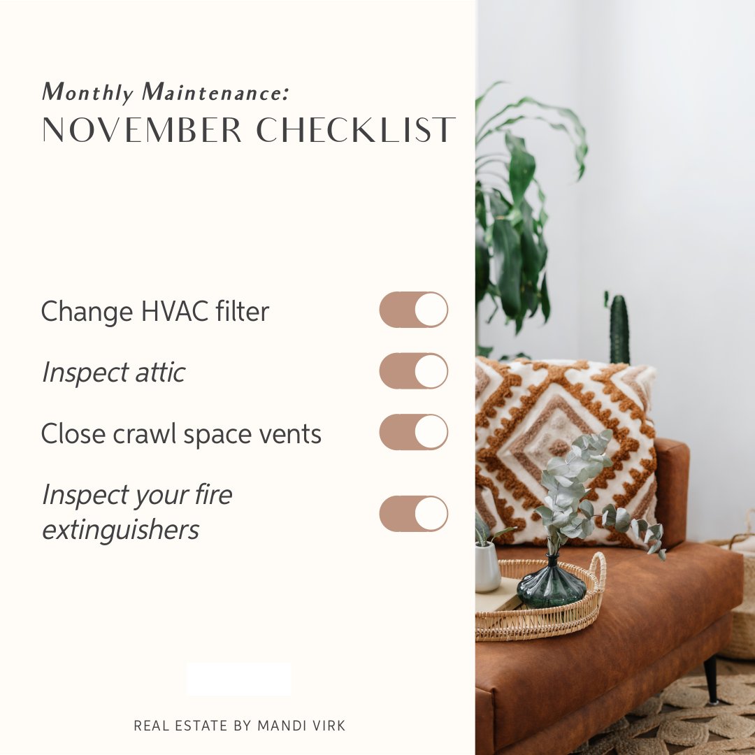 mandivirk's tweet photo. Here are some commonly overlooked home maintenance tips. What are other items on your list to do this month? #homeownertip #homemaintenance #homechecklist https://t.co/vG6hUmsAj8