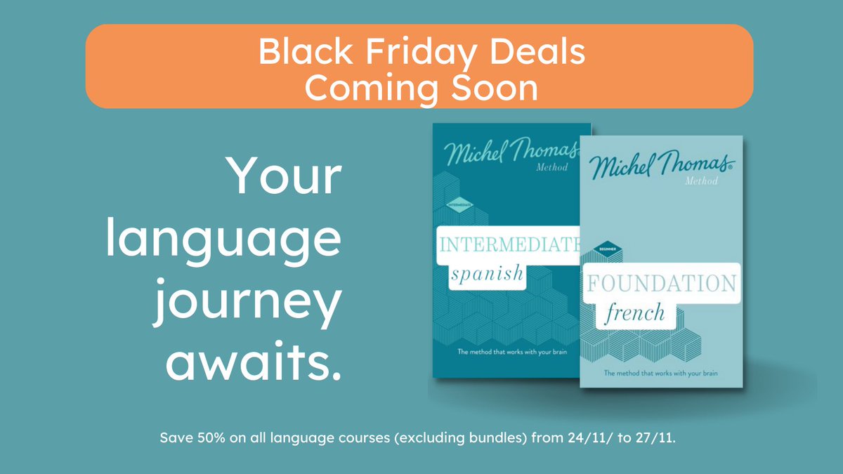 It's almost time for Black Friday deals! Whether you're starting or continuing your language journey, don't miss out on these once-a-year discounts! #BlackFriday #BargainHunter #ComingSoon