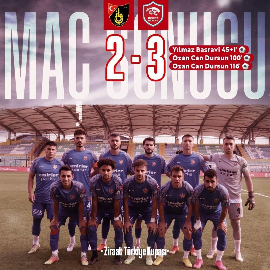 Tebrikler aslanlar.. Ziraat Türkiye Kupasında bizim çocuklar, Süper Lig temsilcisi İstanbulspor'u geçtiler. 
👏👏👏 
120 dakika boyunca bitmeyen mücadele ruhunuzla kalplerde olağanüstü bir yer edindiniz. Her türlü takdiri hakediyorsunız.
🧿🧿🧿