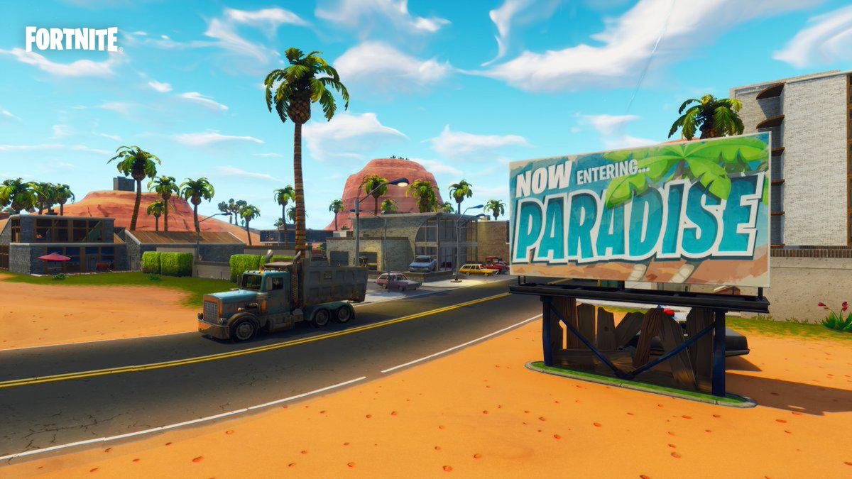 FortniteBR's tweet photo. Confirmed #FortniteOG locations (so far):

• Pleasant Park
• Haunted Hills
• Junk Junction
• Lazy Links
• Risky Reels
• Loot Lake
• Tomato Temple
• Wailing Woods
• Dusty Divot
• Lonely Lodge
• Snobby Shores
• Greasy Grove
• Retail Row
• Tilted Towers
• Salty Springs
• Shifty Shafts
• Frosty Flights
• Flush Factory
• Lucky Landing
• Fatal Fields
• Paradise Palms