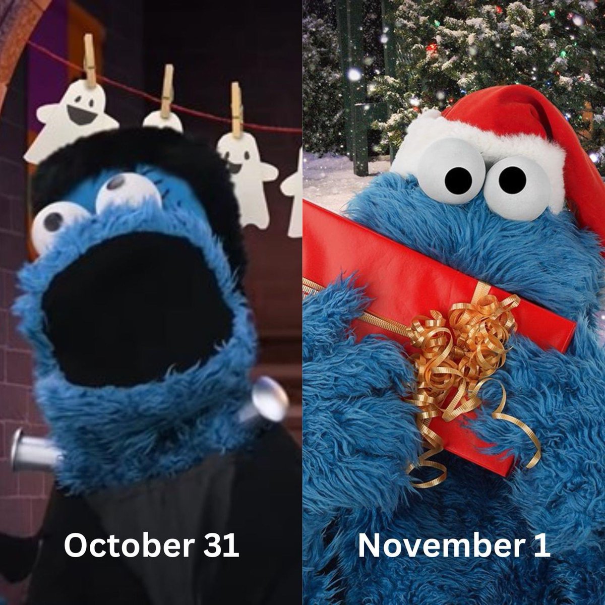 MeCookieMonster's tweet image. It’s…… TIME!!! 🎃🧊🌲