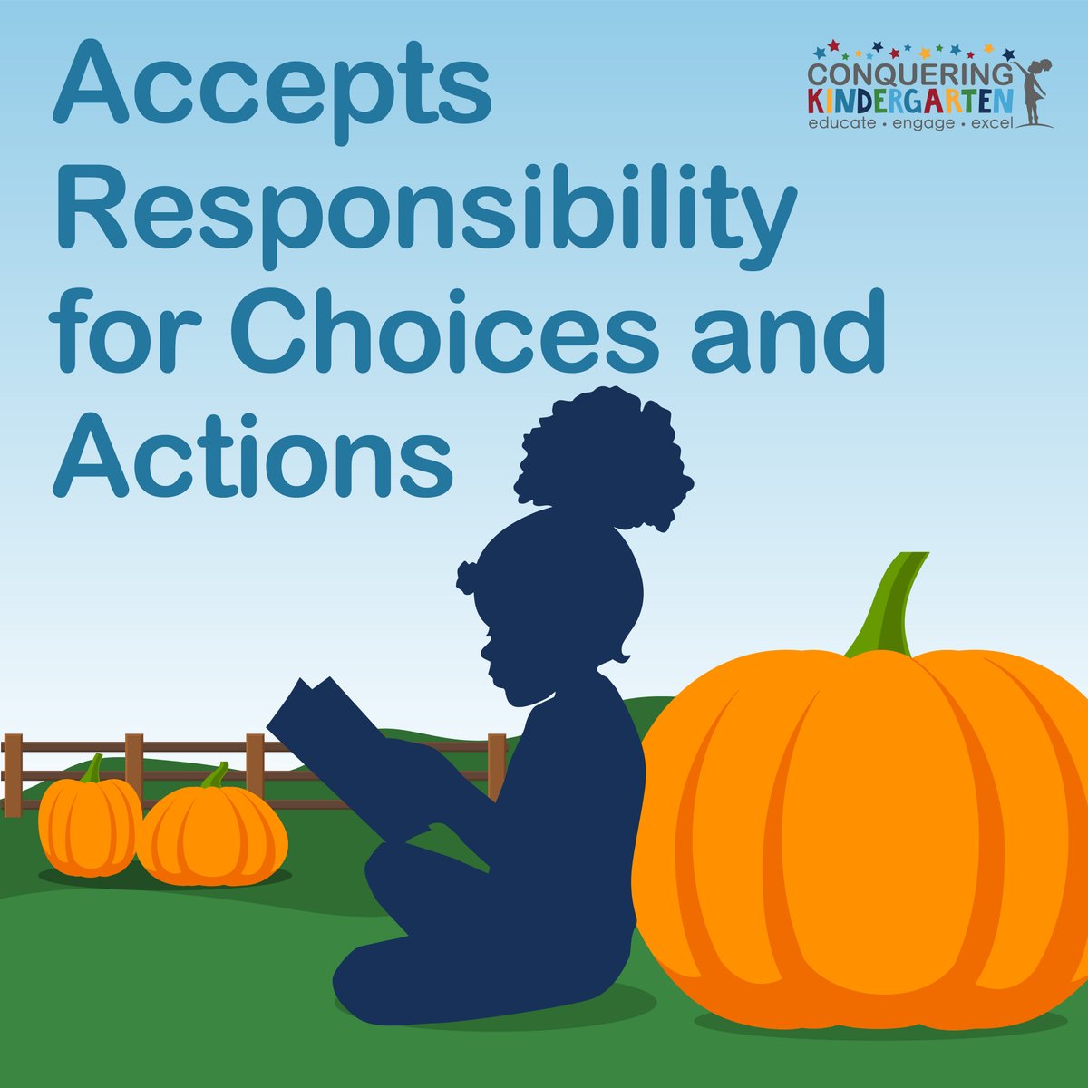 The School District of Philadelphia's #kindergarten report card includes 14 social &amp; emotional skills, including “Accepts Responsibility for Choices and Actions.” Learn more at: conqueringkindergarten.org/the-14-skills/ #PHLed