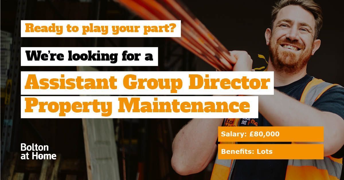 We're hiring for a new and exciting Assistant Director role within our Property Maintenance Group here at Bolton at Home! Ready to play your part? To find out more about this job, download the role profile here: buff.ly/3SlXqpM Or visit buff.ly/43oV5x4