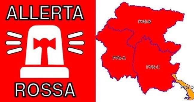 GCVPC_Cividale's tweet photo. ALLERTA: DA 12 DEL 2/11 A 24 DEL 3/11 ALLERTA ROSSA IDROGEO SU FVG-A, B, C; ARANCIO IDRAULICA SU TUTTO FVG PER PIENE FIUMI, ACQUA ALTA E MAREGGIATE SU COSTA  #AllertaMeteo #protezionecivileFVG  #socialmediacommunityFVG https://t.co/pCALakX0at
