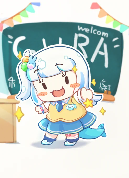 美少女転校生だ! #gawrt #gawrgura
