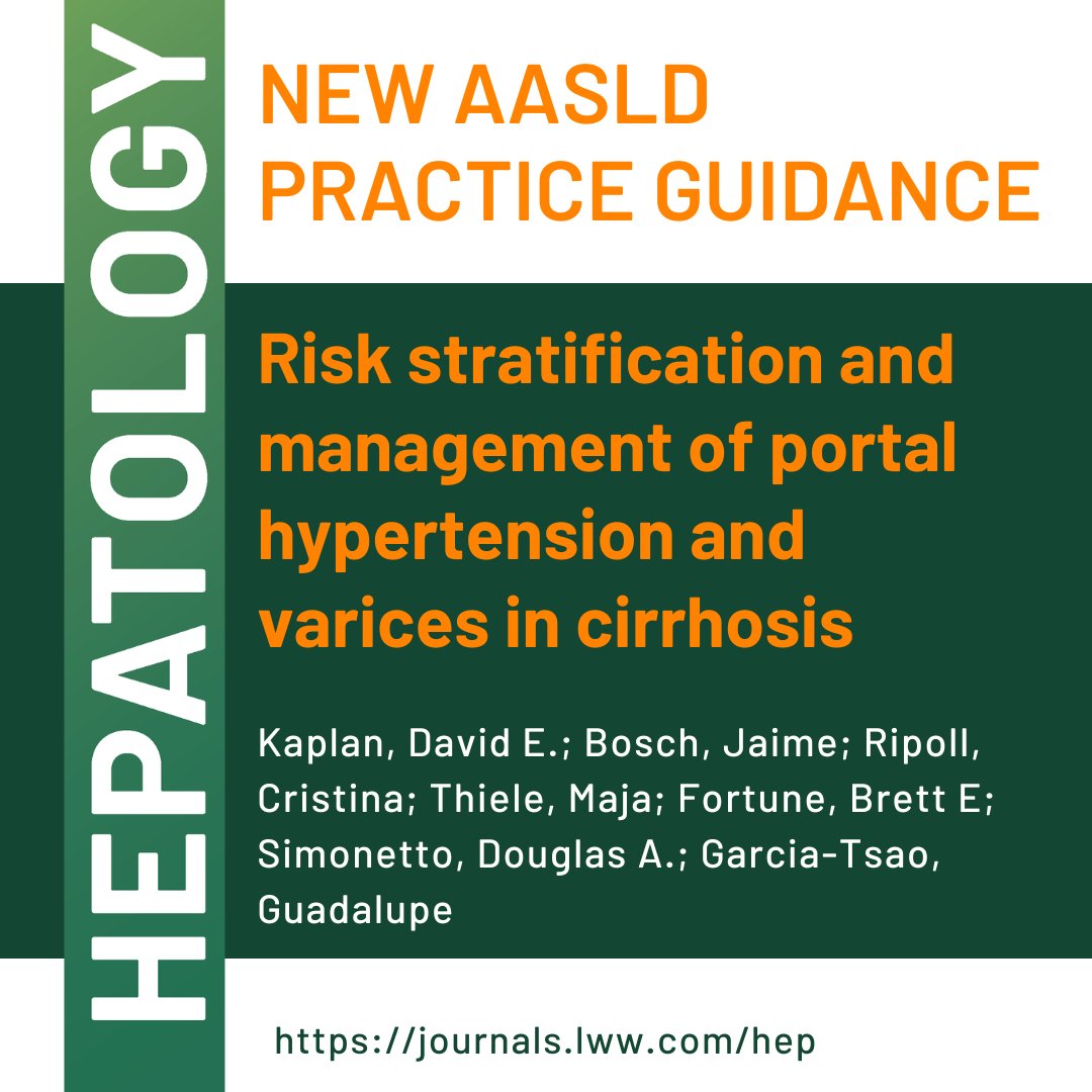AASLD (@aasldtweets) on Twitter photo Now published in <a href="/HEP_Journal/">HEPATOLOGY Journal</a>! This AASLD Practice Guidance provides a data-supported approach to the prevention and management of portal hypertension and varices. bit.ly/40hNRdE #LiverTwitter Now published in <a href="/HEP_Journal/">HEPATOLOGY Journal</a>! This AASLD Practice Guidance provides a data-supported approach to the prevention and management of portal hypertension and varices. bit.ly/40hNRdE #LiverTwitter