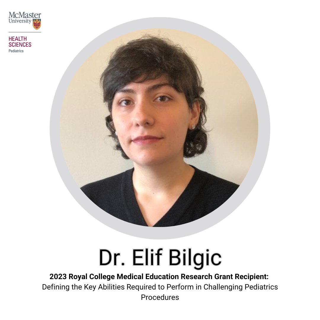 Exciting news! 🌟🌟🌟

Education Scientist Dr. Elif Bilgic (@ElifBilgic16) has received a @Royal_College Medical Education Research Grant for her study exploring key abilities required to perform challenging pediatric procedures.

#MedEd #ResearchGrant #PeopleofPediatrics