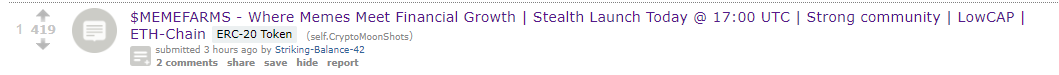 Meme_Farms's tweet photo. 🚀We are trending #1 Top in Reddit CMS community !  

https://t.co/eR6MEV2z2s

🚀Keep voting our post Guys !

#Memefarms #memecoin #Memeland #Binance #Ethereum #MemeCoinSeason #Uniswap #Dextools https://t.co/AED8uvlWjL