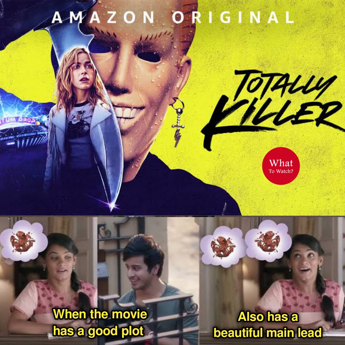 WhattoWatch15's tweet photo. 🎬 Totally killer (2023)
Language: English
Runtime: 100 minutes
Pg: 16+ (No nudity but contains sexual jokes and kissing scenes)

I wouldn't say it's a perfect or new movie. We have seen it many times and it doesn't matter because we will be entertained. 80s lo (1 of 2) https://t.co/cbX23kPhCg