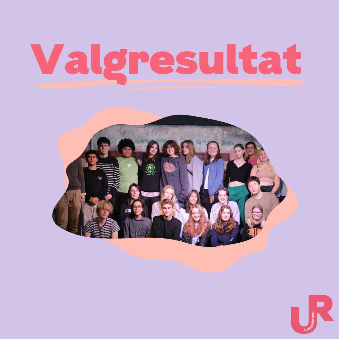 UngKBH's tweet photo. Valgresultatet for ungerådsvalget 2023💞

Kæmpe stort tillykke til alle valgte medlemmer og suppleanter 🎉🎉

Vi glæder os til arbejdet det næste år😍 https://t.co/VscsHQkYEo
