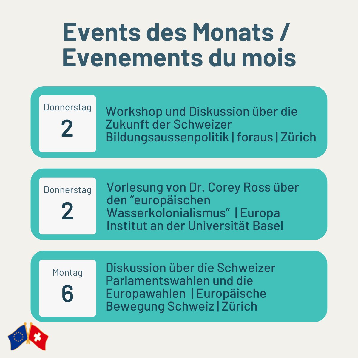 EUinSwitzerland's tweet photo. 🤩🇪🇺 #eventsoftheweek: Wir öffnen unseren Kalender und teilen Highlights der nächsten Tage: Aktivitäten der EU-Delegation, öffentliche Veranstaltungen in unseren beiden Gaststaaten 🇨🇭🇱🇮, Schlüssel-Events der 🇪🇺 Institutionen oder ein bes. Tag in einem EU-Mitgliedsstaat. https://t.co/zucVb2bt2u