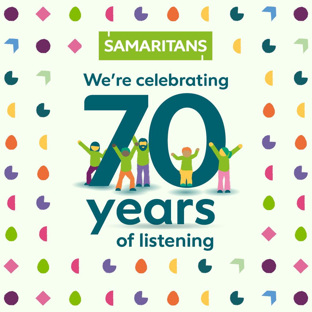 samaritans's tweet photo. Tomorrow, we're marking 70 years of listening 🙌🎉

We want to hear your story! Tell us what Samaritans means to you in the replies below 👇 https://t.co/TtnqEKvnuy