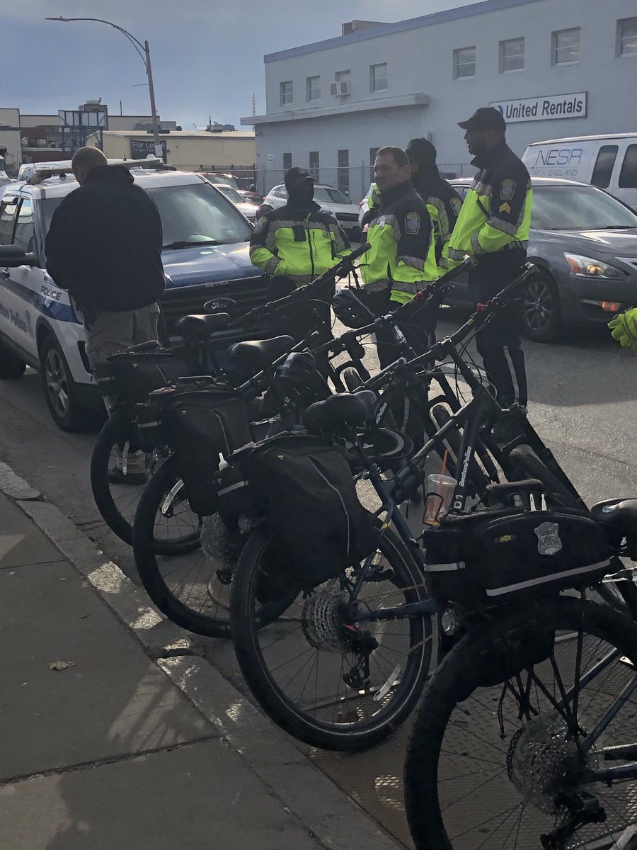 Boston police prepare to clear tents from the encampment at mass and cass as a new city ordinance takes effect today