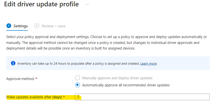 panusaukko's tweet photo. I like #MSIntune #WUfB driver update capability. But it needs a couple of new options to improve UX.  
If you want to automatically approve the drivers, you can only specify how long to wait before the updates are installed. 
This is not enough. 🧵 
@ariaupdated https://t.co/toIxKKN2cy