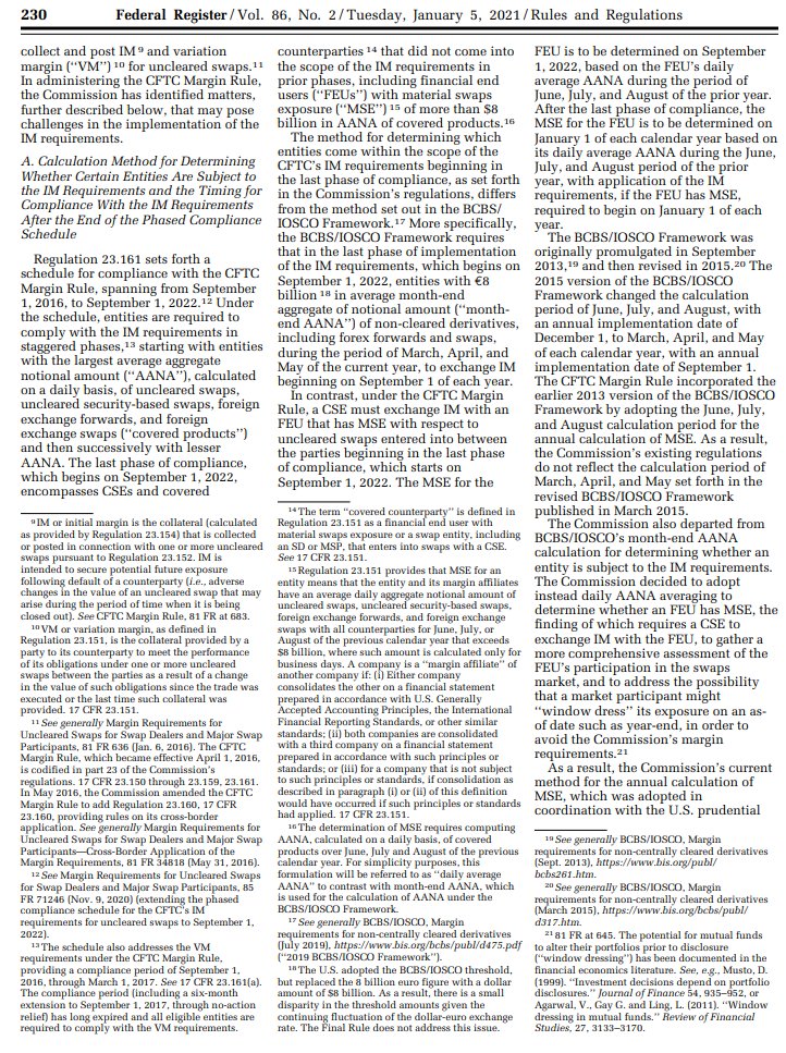 itsalwaysrains's tweet photo. #CFTC #margin requirements for uncleared swap based dealers - approved 1/4/21
https://t.co/REJJhxoZzL p.229 onward.
federal register.

this is my morning coffee material.

I wanna know swap dealer margin requirements.
#gameonbitch https://t.co/fV1QcSME86