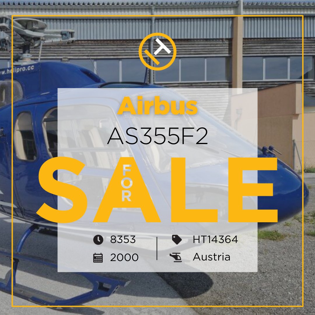 heli_trader's tweet photo. Check out this luxurious Airbus AS355F2!
Location: Austria
TTAF: 8353
Price: Contact Broker
Listing ID: HT14364
To find out more, view the full listing here: https://t.co/h868c2VCuJ
#helisales #airbus #helitrader #aircraft #aircraftsales #rotorcraft https://t.co/Mg3kqF4F6O