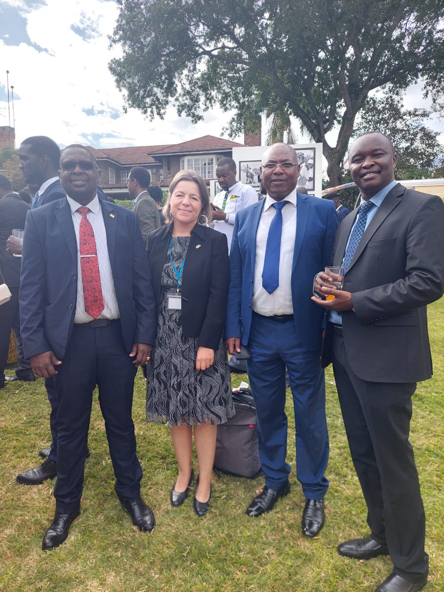 GeoffreyKaituko's tweet photo. At the Residence of the British High Commissioner, during the cocktail hosted in honour of King Charles III. On my left, is Patricia Davies(UK’s Maritime Security Liaison Officer) and my colleague PS Medical Services @KimtaiHarry . https://t.co/lsxUYCcWtX