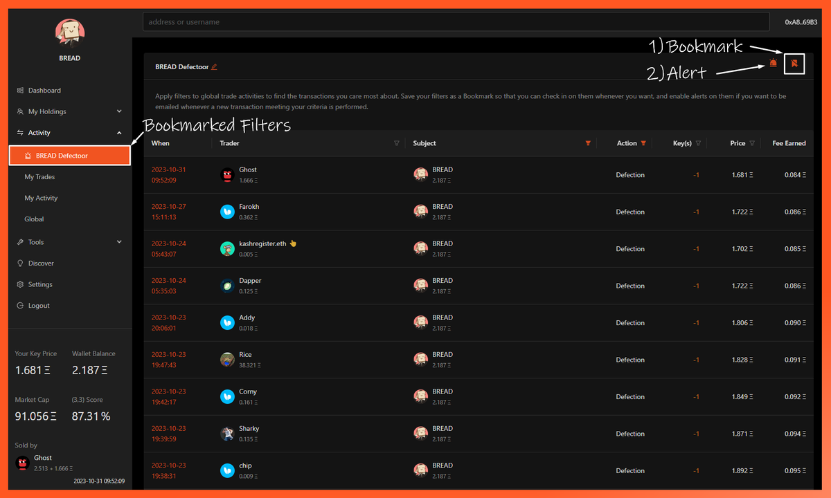frenfrenpro's tweet photo. NEW FEATURE 
Global Activity Filters, Bookmarks and Email Alerts

Users can now:
🔸 Filter global friendtech activity
🔸 Bookmark specific configurations
🔸 Receive email alerts on Bookmarks (100/day)

Track your favorite trader, monitor defectors, and more to stay informed. https://t.co/fisYZ3Pxv0