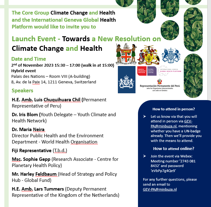 NLinGeneva's tweet photo. Climate Change is the top 21st-century Global Health threat, and the #healthcare sector and its supply chain significantly contribute to it.

Join our event to learn more on our initiative to take action to adapt and mitigate this impact:
🗓️2 Nov 15:30-17:00
⤵️More info &amp; sign up https://t.co/bb1hiJaOqu