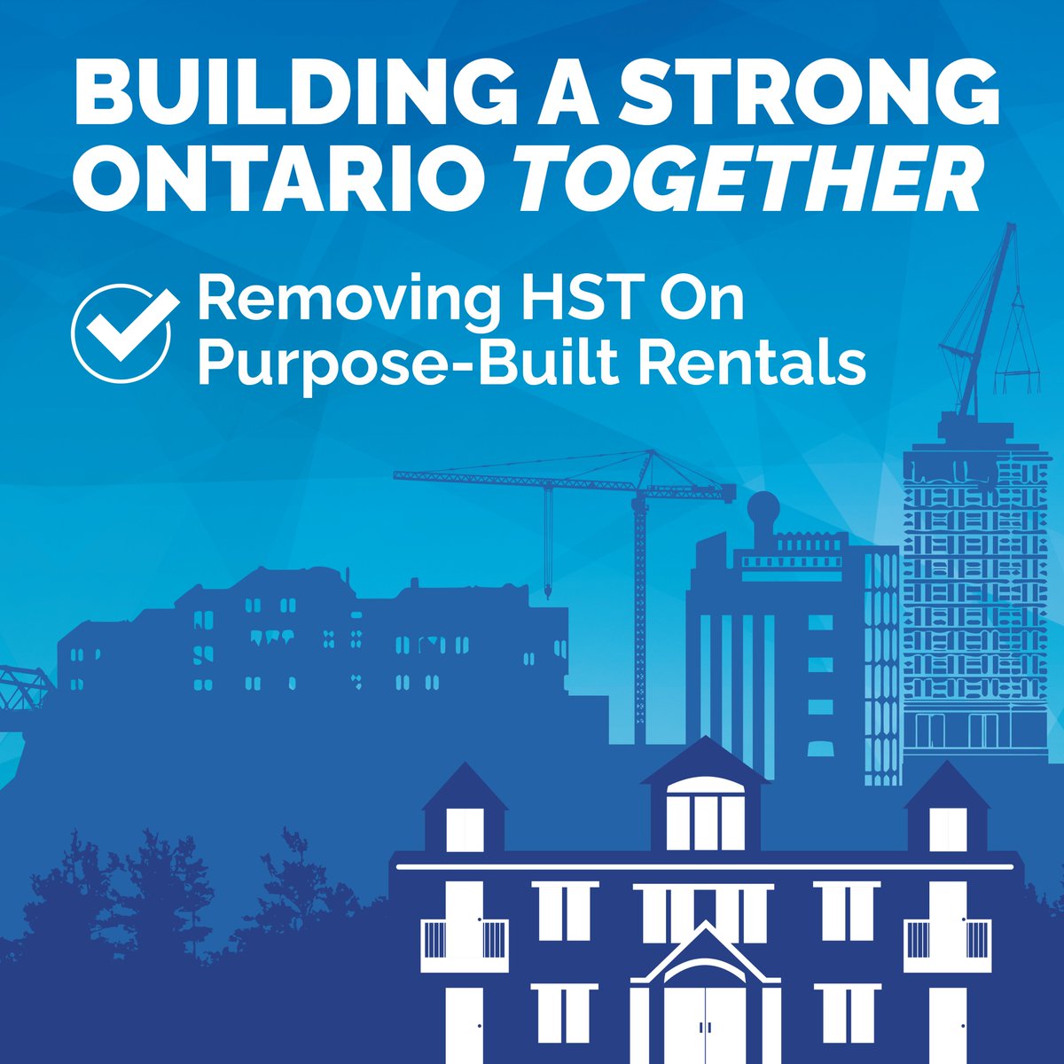 Our government is taking steps to enhance the Ontario Harmonized Sales Tax (HST) New Residential Rental Property Rebate to remove the full 8% provincial portion of the HST on qualifying new purpose-built rental housing. Learn more: news.ontario.ca/en/release/100…