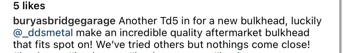 _ddsmetal's tweet image. Another review of our Bulkheads!

Premium Defender Bulkheads - this one for a TD5!

#landrovers #LandRover #defender90 #defender #defendertd5 #carparts #landrovergarage #landroverspecialist 
#buybritish #ukmanufacturing
