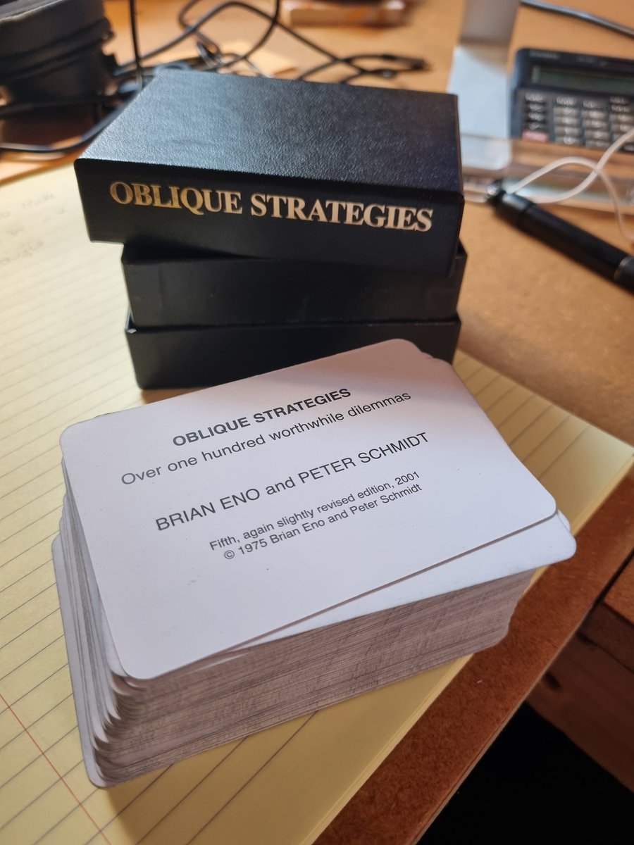Over the moon with my gift of Oblique Strategy cards. Thank you @ANDfestival I've wanted these for years 💜