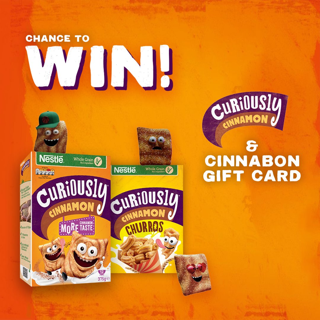 Nestlé Cereals UK&I (@nestlecerealsuk) on Twitter photo We’re giving you a treat with the chance to #WIN a cinnamon sharing bundle!
REPOST this post
FOLLOW <a href="/CuriouslyUK/">Curiously Cinnamon</a> & <a href="/NestleCerealsUK/">Nestlé Cereals UK&I</a>
*T&Cs apply. UK, CI, IoM & ROI, 18+. Ends 23:59 on 06.11.23.
Full T&Cs nes.tl/CinnamonDayT&Cs We’re giving you a treat with the chance to #WIN a cinnamon sharing bundle!
REPOST this post
FOLLOW <a href="/CuriouslyUK/">Curiously Cinnamon</a> & <a href="/NestleCerealsUK/">Nestlé Cereals UK&I</a>
*T&Cs apply. UK, CI, IoM & ROI, 18+. Ends 23:59 on 06.11.23.
Full T&Cs nes.tl/CinnamonDayT&Cs