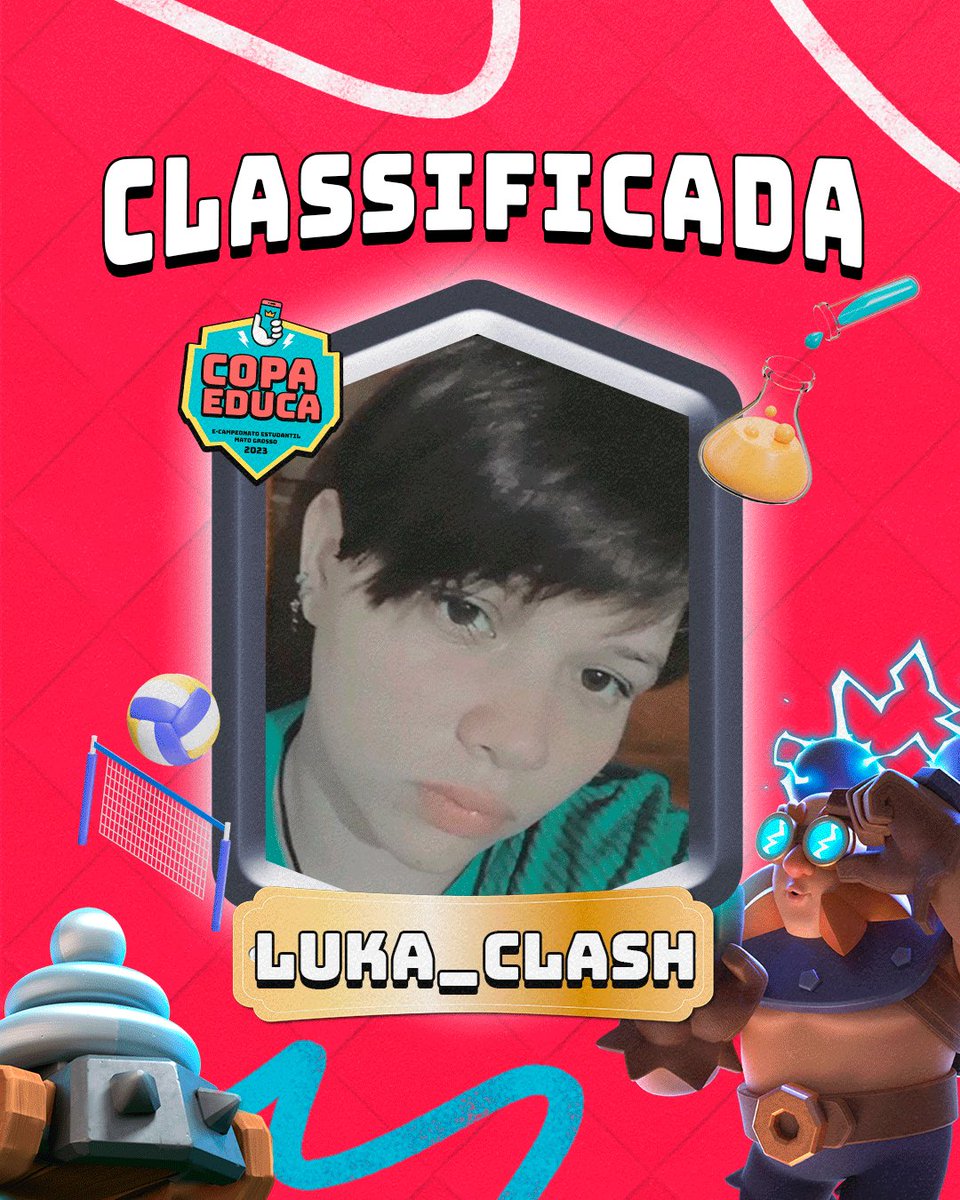 CopaEducaMT's tweet photo. Luana Gabrielen é o nome da primeira braba classificada no mês de agosto. Nas arenas do Clash Royale é conhecida como Luka_Clash, ela que gosta de escrever nas horas vagas está prestes a escrever a sua história na Grande Final Presencial da COPA EDUCA. https://t.co/hKJunzobzs