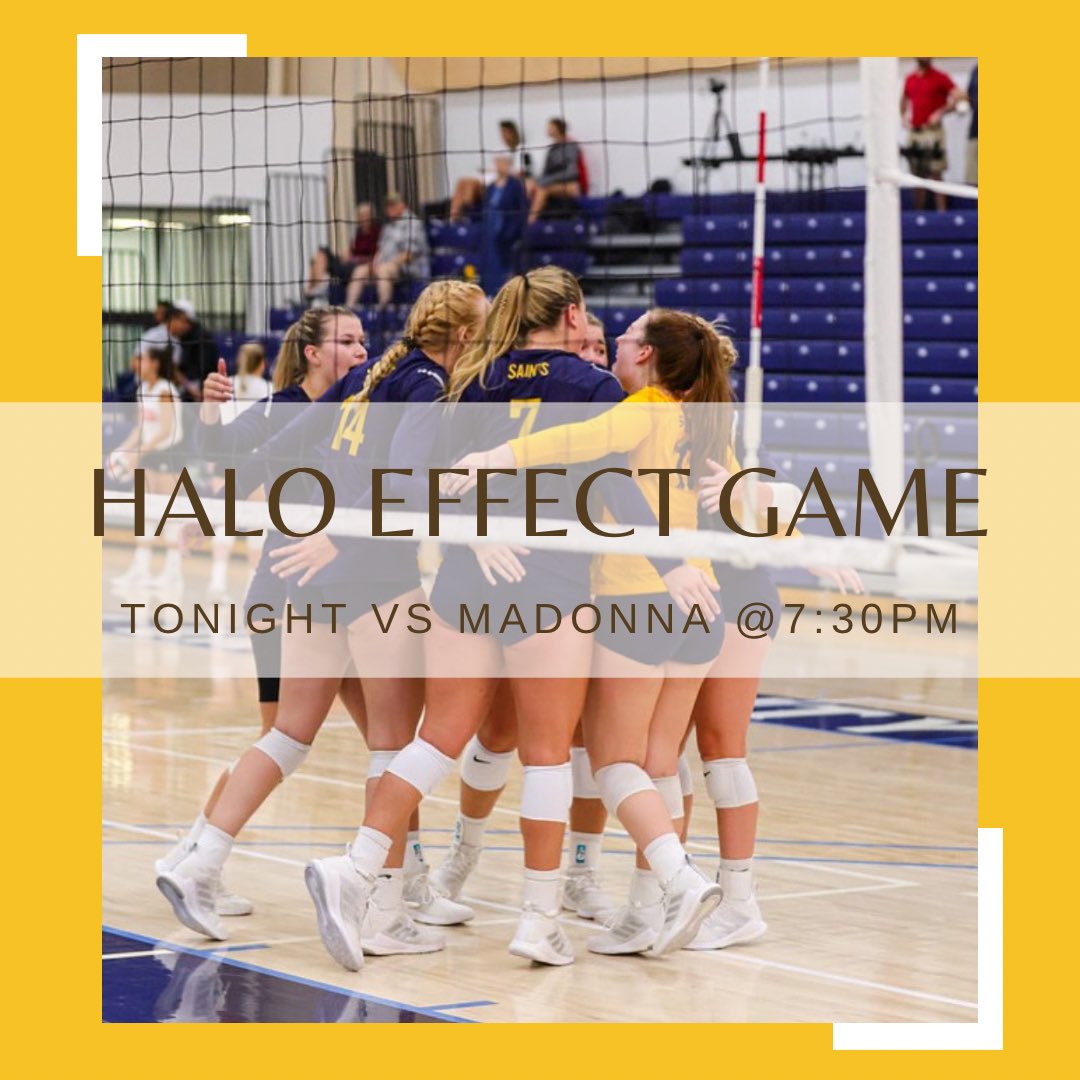 TONIGHT!!!!! Women’s volleyball halo effect game. See you there Saints💙💛