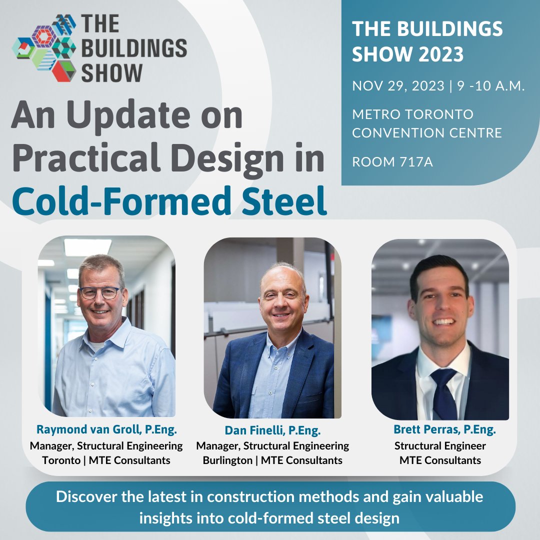Join us at #TheBuildingsShow this November to hear MTE’s experts present ‘An Update on Practical Design in Cold-Formed Steel’. Don't miss out – register today and secure your spot! informaconnect.com/the-buildings-…