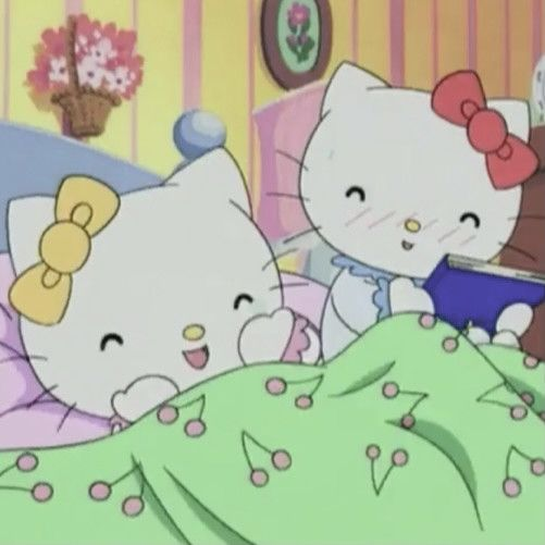 lovesickdoe's tweet photo. happy birthday hello kitty &amp; mimi https://t.co/uFu5hXpiCc