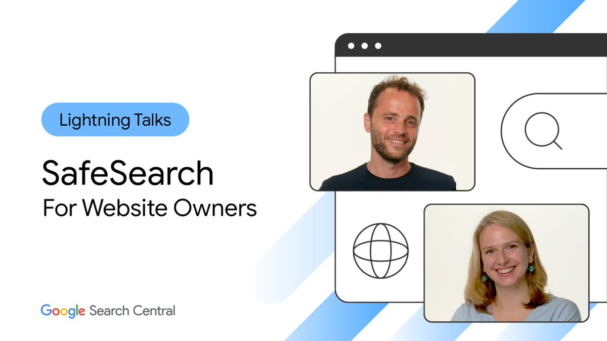 Want to optimize your website for Google's SafeSearch? Join <a href="/danielwaisberg/">Daniel Waisberg</a> &amp; <a href="/emma_higham/">Emma Higham</a> as they share essential tips to get your content correctly categorized and boost site visibility. → goo.gle/40hnrsx