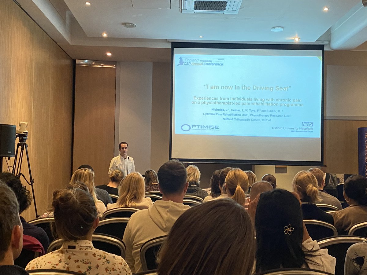 Here is <a href="/j_t_nicholas/">Jonathan Nicholas</a> representing the Nuffield Orthopaedic Centre. Sharing about the feedback given by those with chronic pain who’d been on a physio led pain management programme.