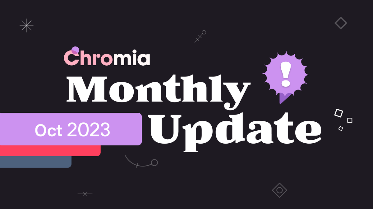 Chromia's tweet photo. It's time for our monthly update of everything that happened at #Chromia in October! 🙌

There were a lot of development updates, plus a ton going on in the ecosystem, including projects joining our #Appnet.

Check out the post for the full details: 
 https://t.co/VbHbBGyjhd https://t.co/Vp8e10YsSS