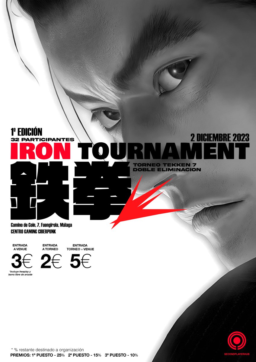 💥 IRON TOURNAMENT 💥
32 participantes. 
3 premios.
Doble eliminación.

El 2 de Diciembre en el Club Ciberpunk juega, compite y diviertete en nuestro gran torneo de Tekken 7!

MÁS INFO: linktr.ee/irontournament

#Tekken7 #FGC #TorneoTekken7 #secondplayerhub #irontournament
