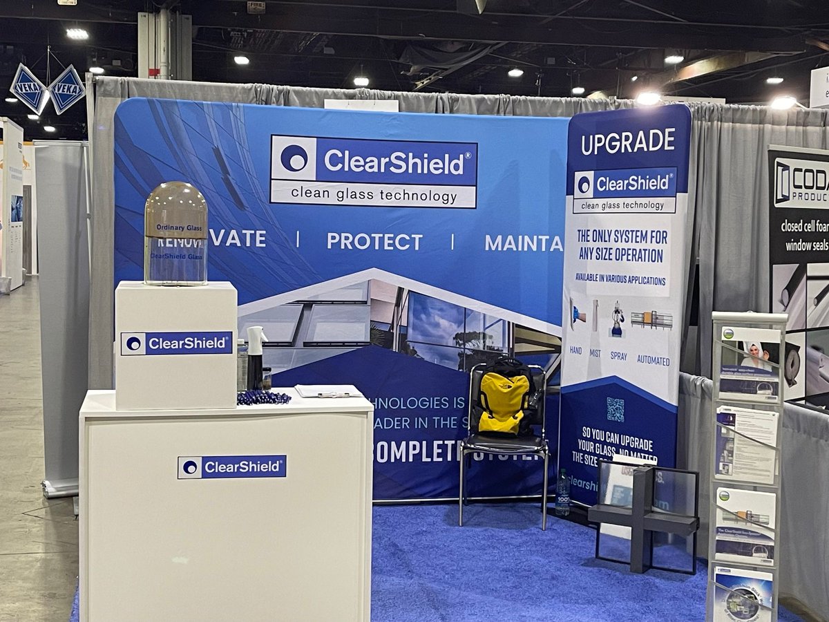 Come visit #ClearShield today at #Glassbuild 2023 in Atlanta in booth 219 from 10 am to 5 pm to see what’s new!  Can’t wait to see everyone!!