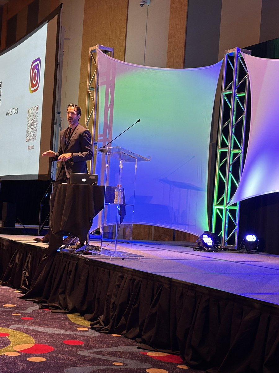 MsFagin's tweet image. @gcouros is the keynote speaker for @GaETConf. He is a breath of fresh air  and super inspiring. I’ll admit it’s cool to be on the front row for his speech. The perks of being a grant recipient 🤩#FaginatorTech